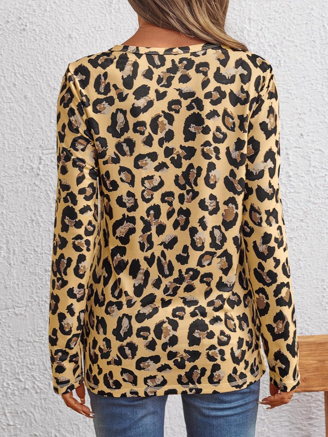 imageAUTOMET Long Sleeve Shirts for Women Business Casual Tops Fall Fashion Clothes Workout Plus Size Teacher Winter Outfits 2025Leopard2