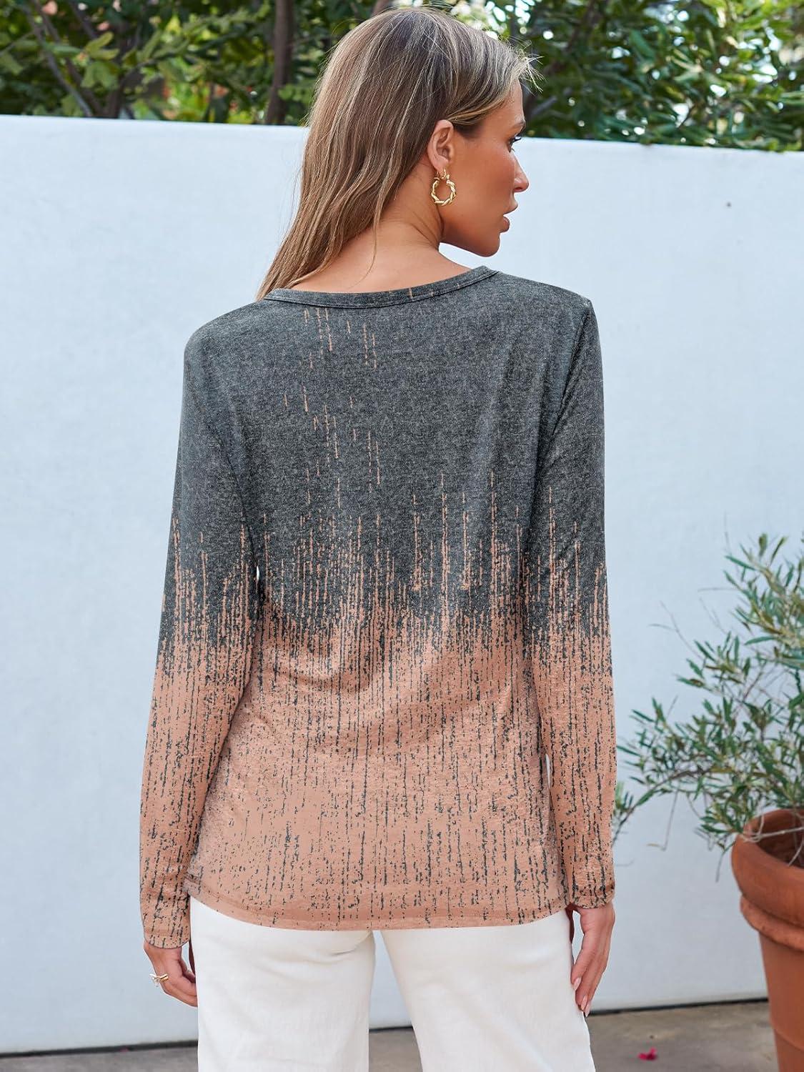 imageAUTOMET Long Sleeve Shirts for Women Business Casual Tops Fall Fashion Clothes Workout Plus Size Teacher Winter Outfits 2025Ombregreycoral