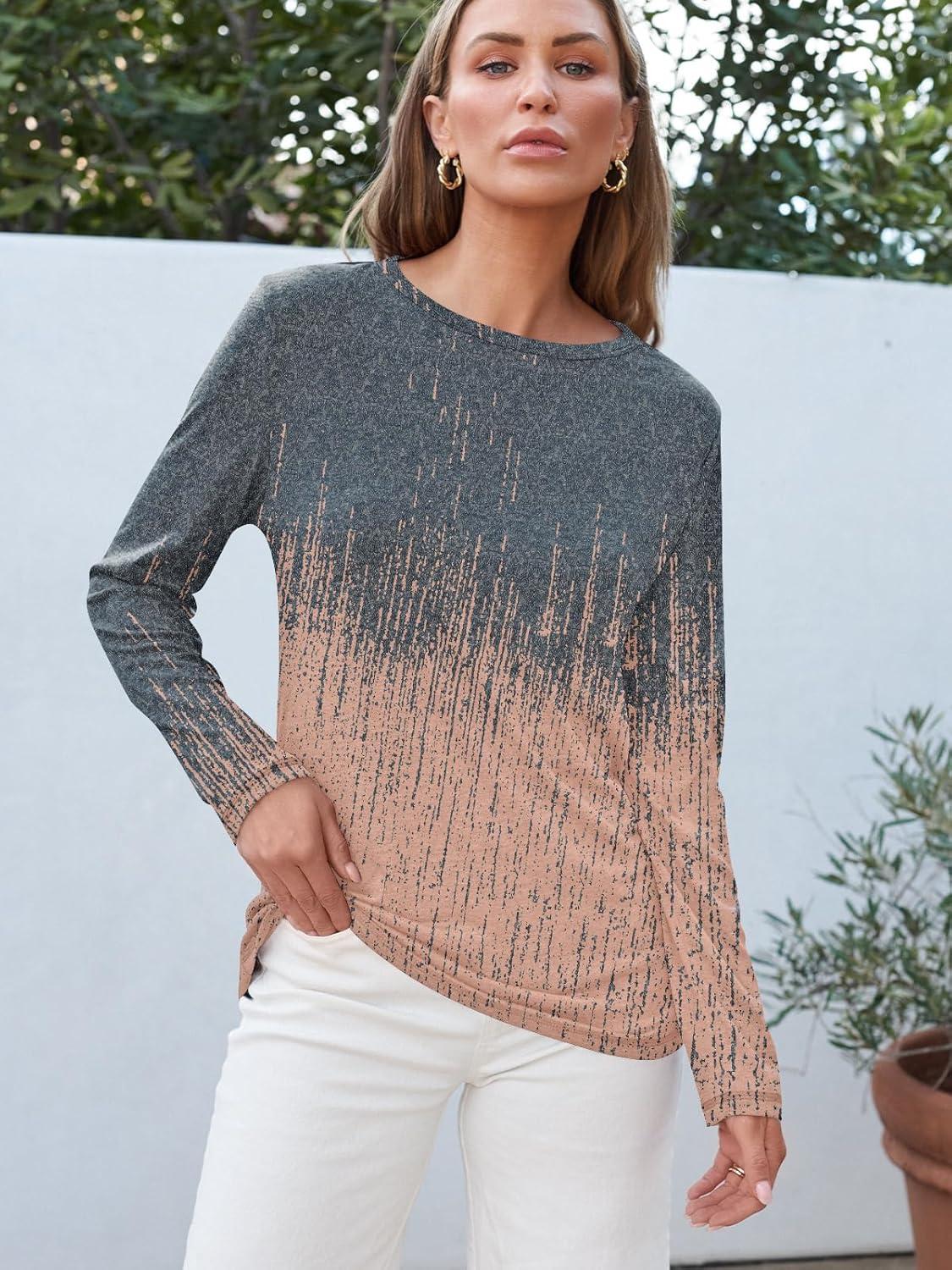 imageAUTOMET Long Sleeve Shirts for Women Business Casual Tops Fall Fashion Clothes Workout Plus Size Teacher Winter Outfits 2025Ombregreycoral