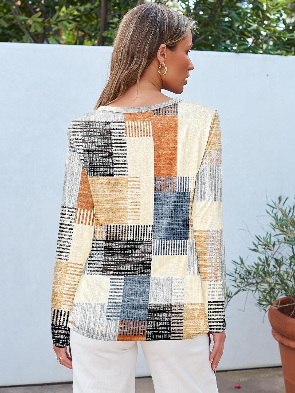 imageAUTOMET Long Sleeve Shirts for Women Business Casual Tops Fall Fashion Clothes Workout Plus Size Teacher Winter Outfits 2025Plaidmulti