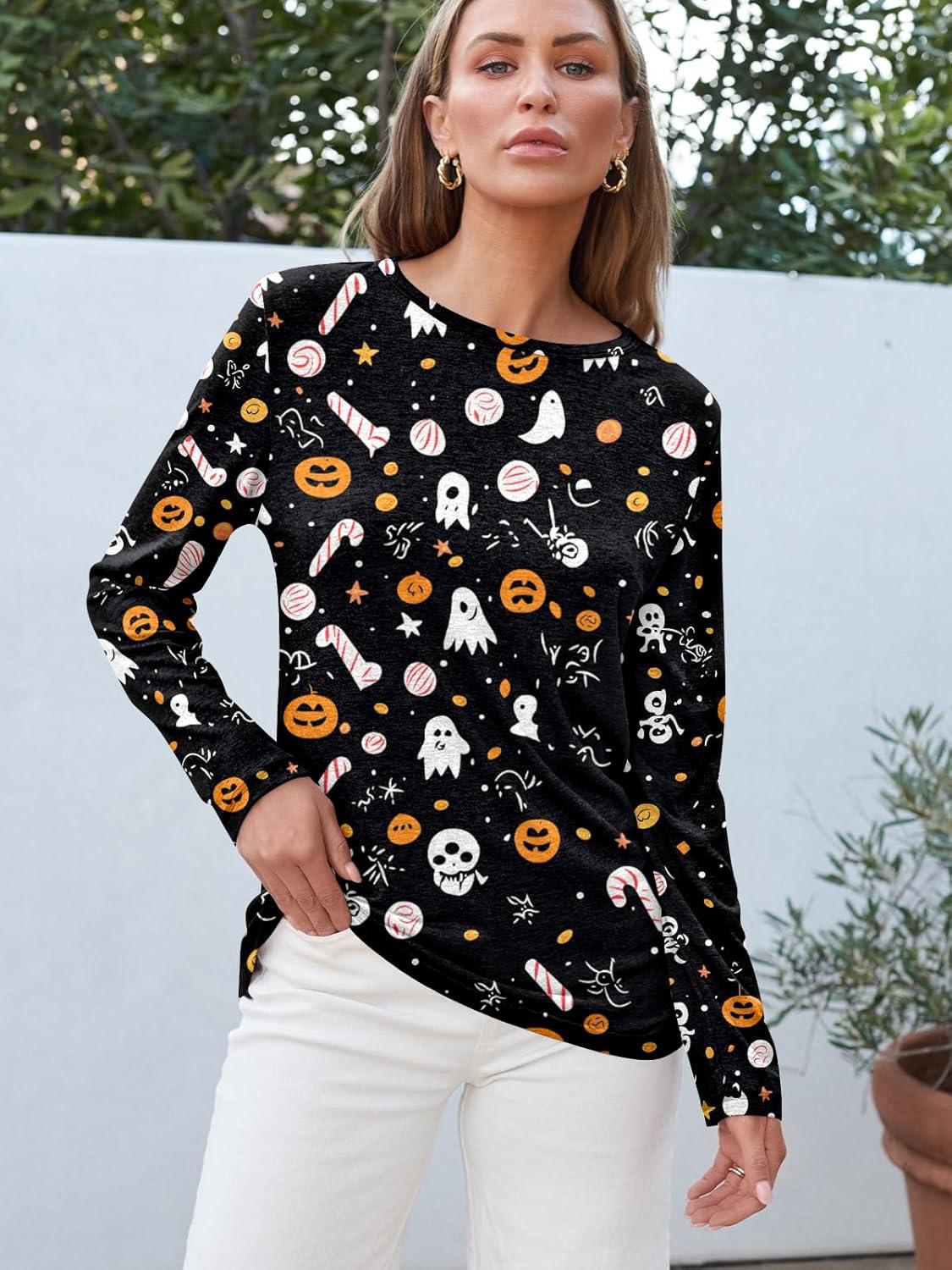 imageAUTOMET Long Sleeve Shirts for Women Business Casual Tops Fall Fashion Clothes Workout Plus Size Teacher Winter Outfits 2025Pumpkin