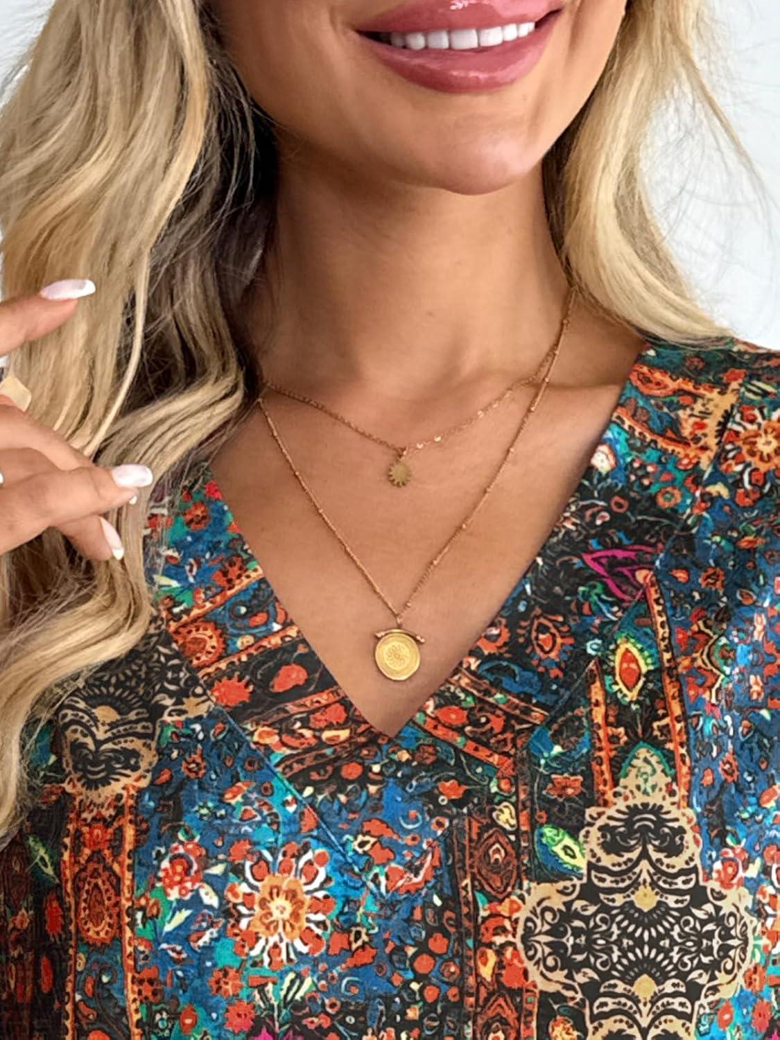 imageAUTOMET Long Sleeve Shirts for Women Tops V Neck Casual Top Comfortable Shirt Soft Basic Tees Women BlousesBohoprint1