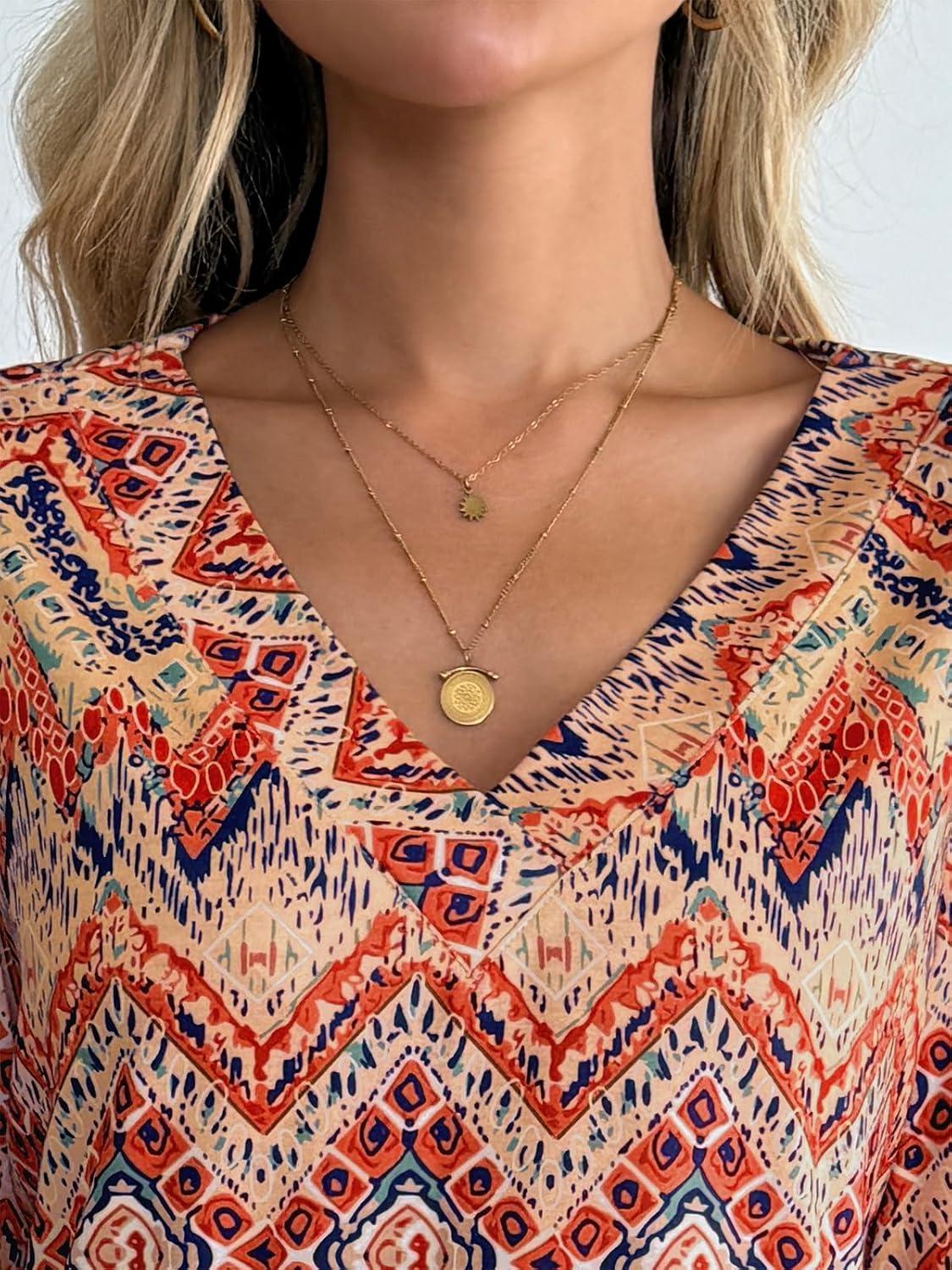 imageAUTOMET Long Sleeve Shirts for Women Tops V Neck Casual Top Comfortable Shirt Soft Basic Tees Women BlousesBohoprint2