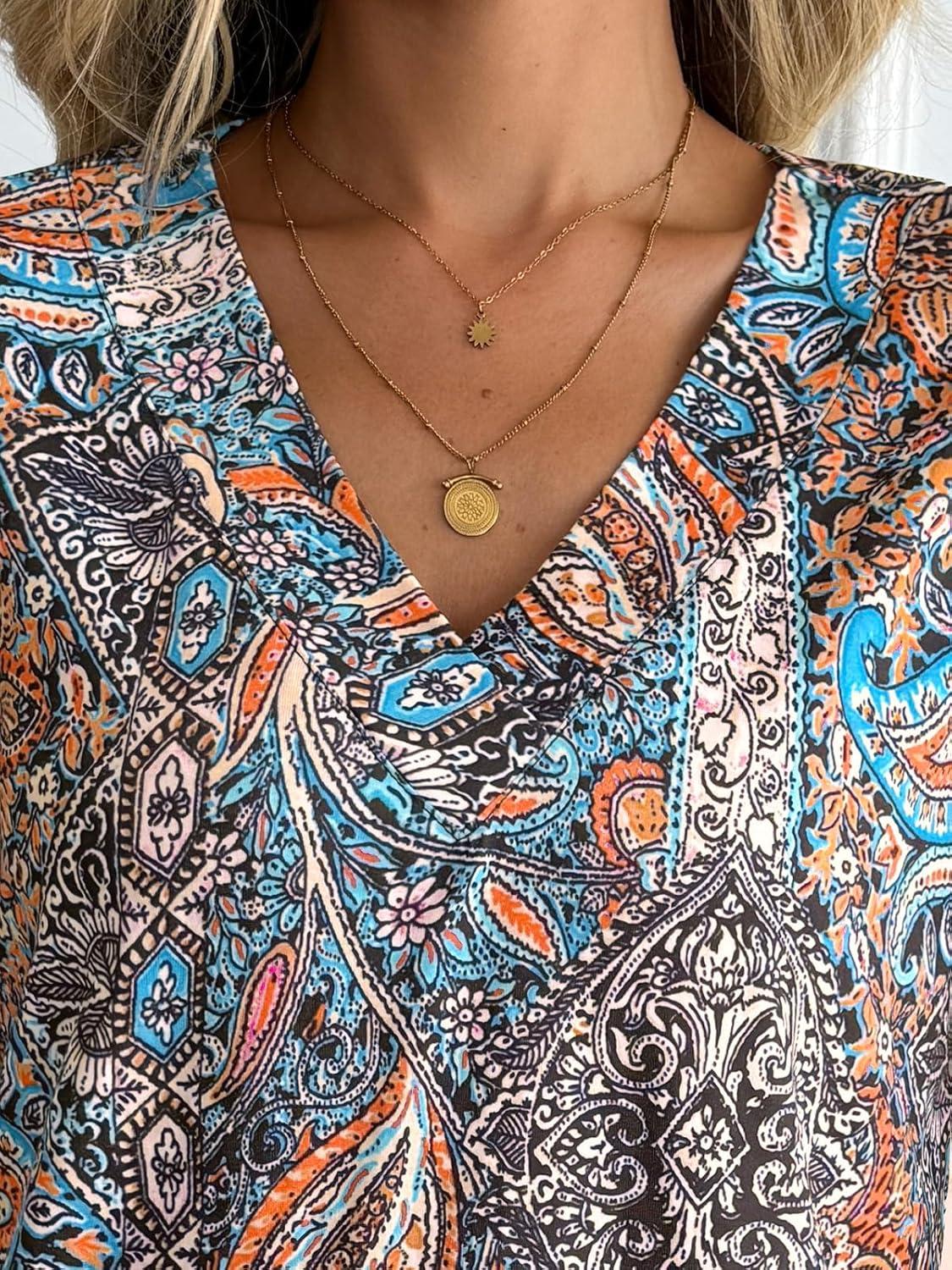 imageAUTOMET Long Sleeve Shirts for Women Tops V Neck Casual Top Comfortable Shirt Soft Basic Tees Women BlousesBohoprint3