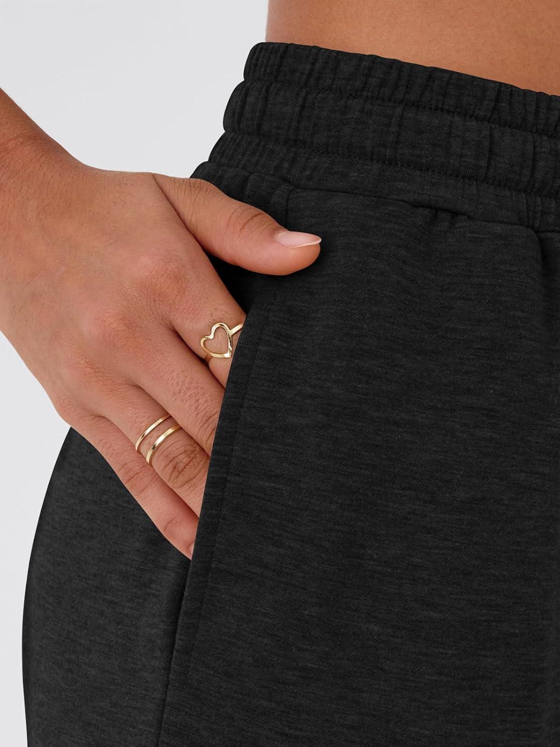 imageAUTOMET Lounge Pants Women Wide Leg Casual Sweatpants Baggy Workout Sweat Pajamas Pants Fall Fashion Outfits with PocketsBlack