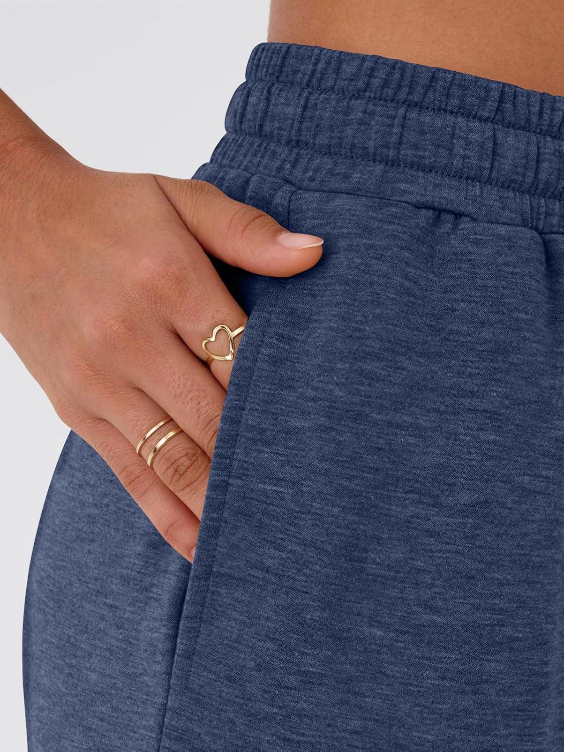 imageAUTOMET Lounge Pants Women Wide Leg Casual Sweatpants Baggy Workout Sweat Pajamas Pants Fall Fashion Outfits with PocketsNavy