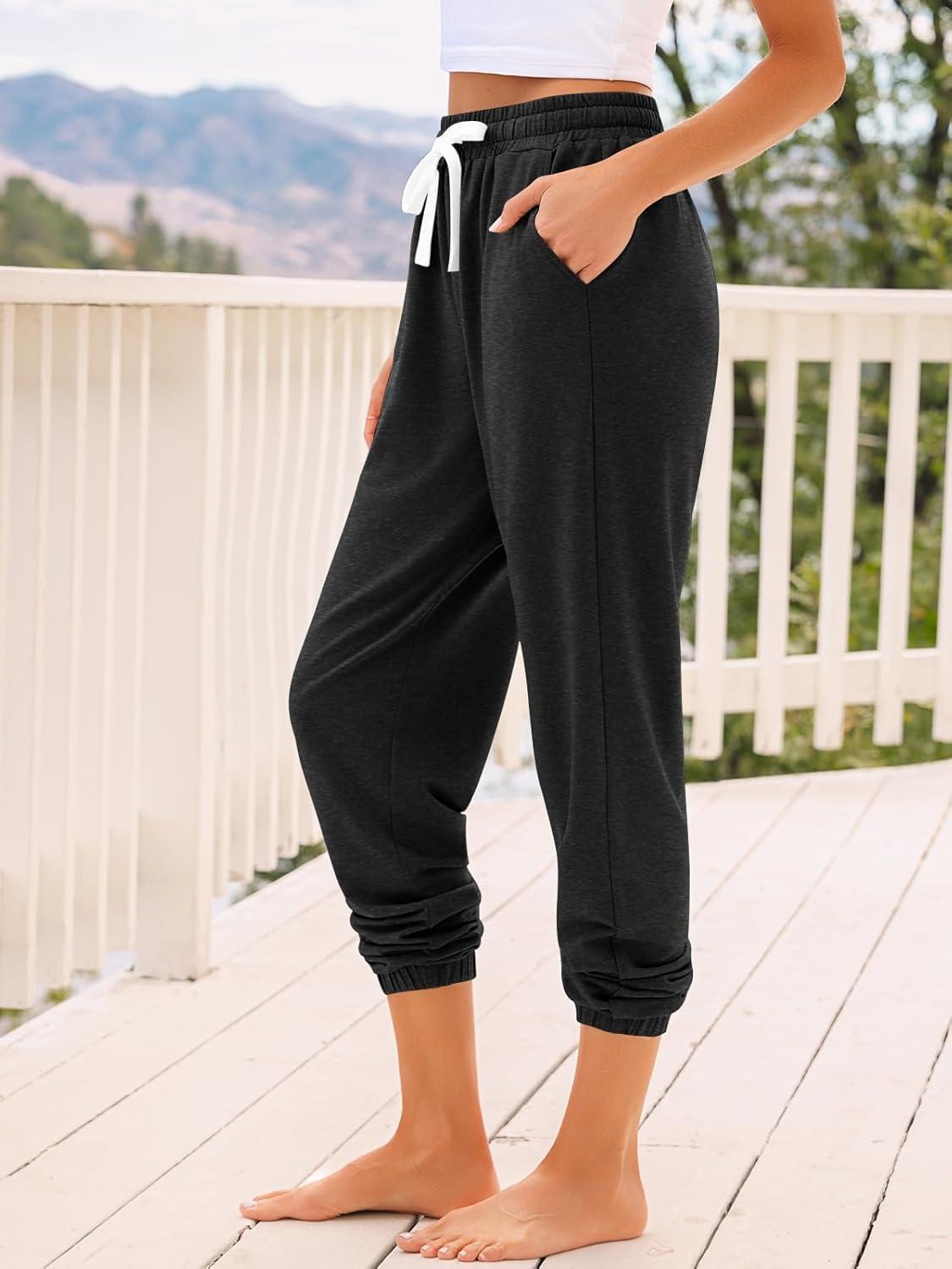 imageAUTOMET Sweatpants Women with Pockets Lounge Pajama Travel Pants Work Joggers Fall Clothes Winter Teachers Outfits 2025Black