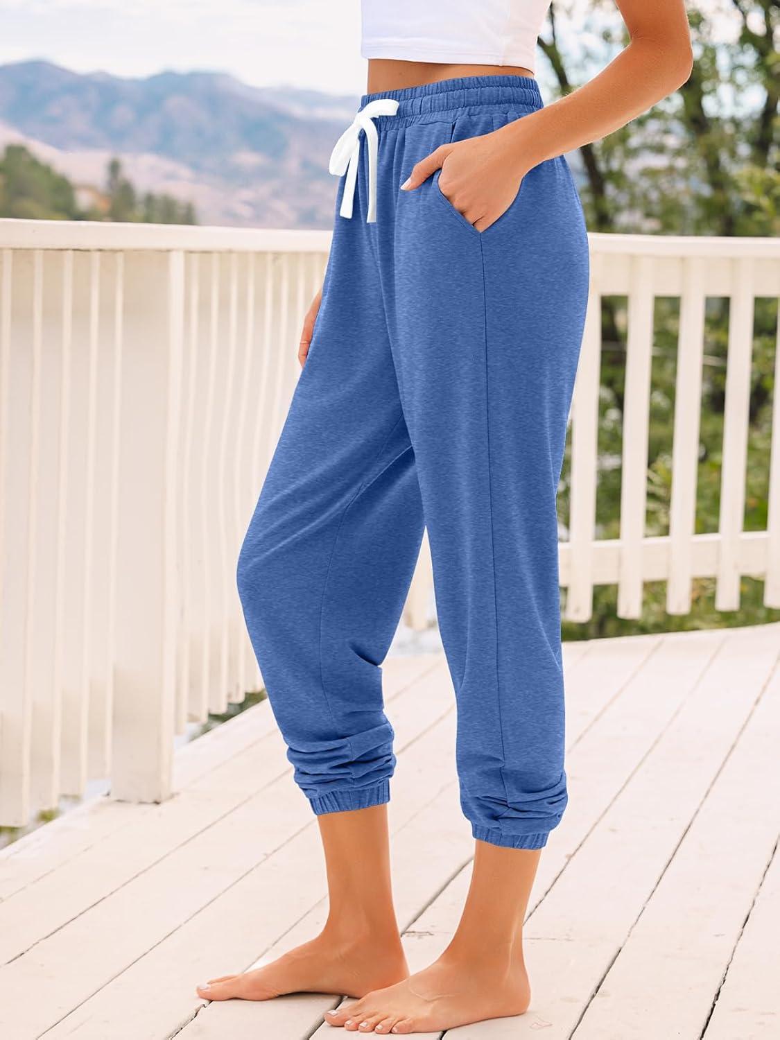 imageAUTOMET Sweatpants Women with Pockets Lounge Pajama Travel Pants Work Joggers Fall Clothes Winter Teachers Outfits 2025Blue