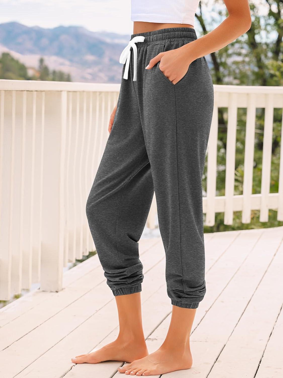 imageAUTOMET Sweatpants Women with Pockets Lounge Pajama Travel Pants Work Joggers Fall Clothes Winter Teachers Outfits 2025Dark Grey