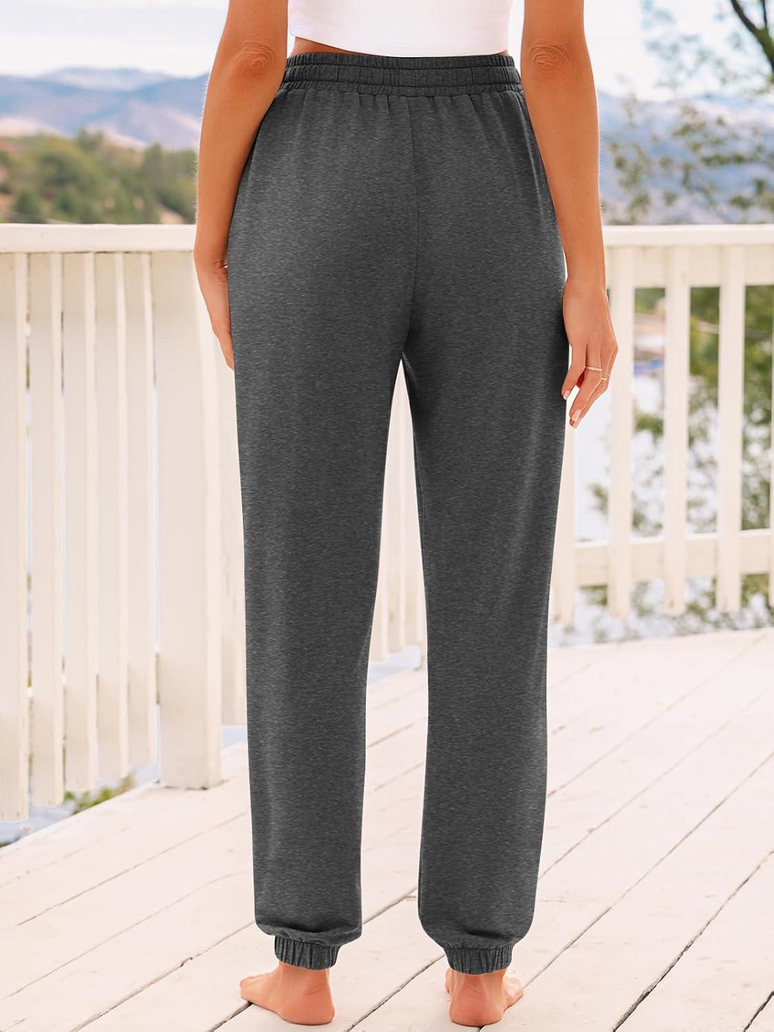 imageAUTOMET Sweatpants Women with Pockets Lounge Pajama Travel Pants Work Joggers Fall Clothes Winter Teachers Outfits 2025Dark Grey