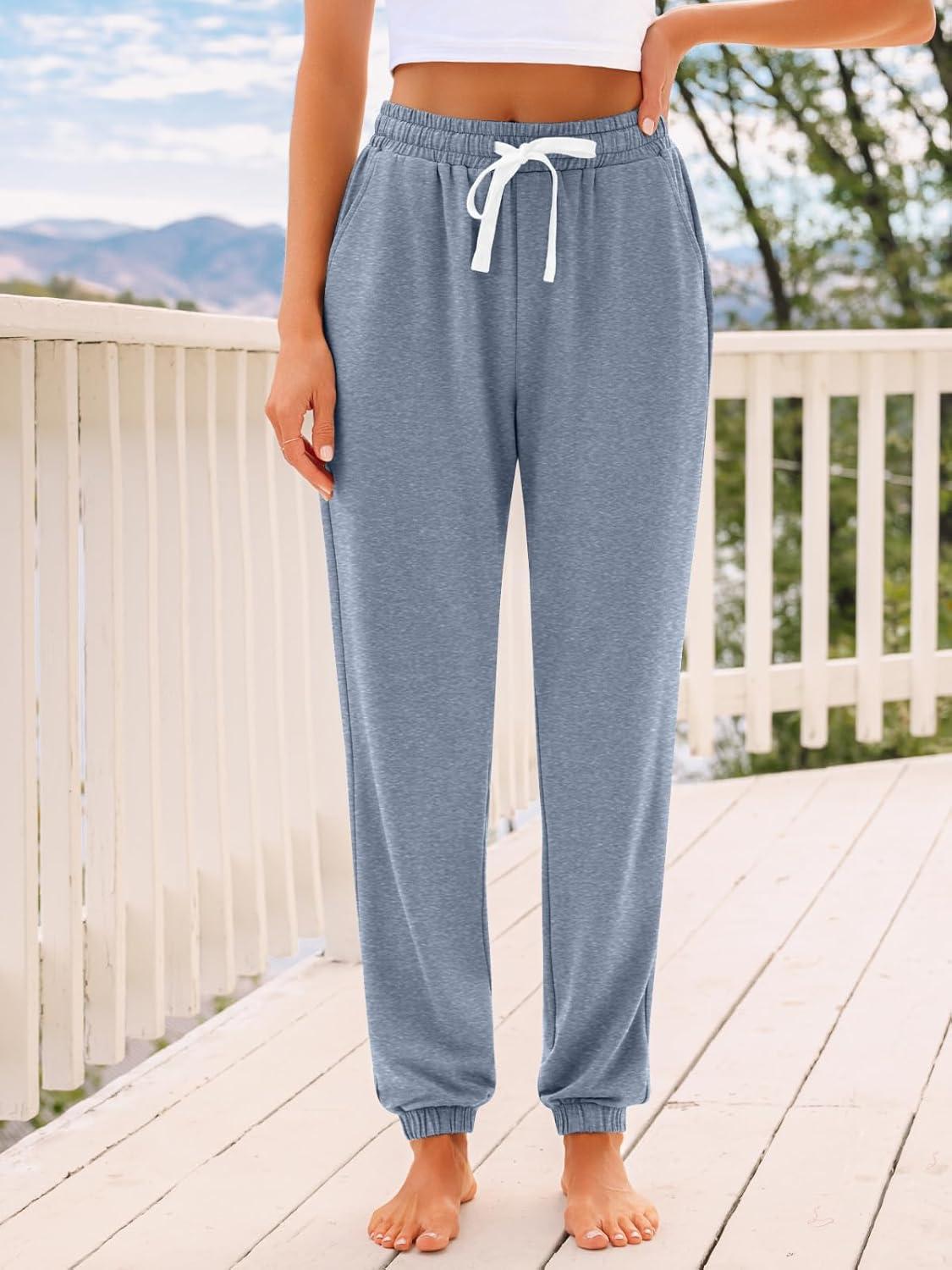 imageAUTOMET Sweatpants Women with Pockets Lounge Pajama Travel Pants Work Joggers Fall Clothes Winter Teachers Outfits 2025Greyblue