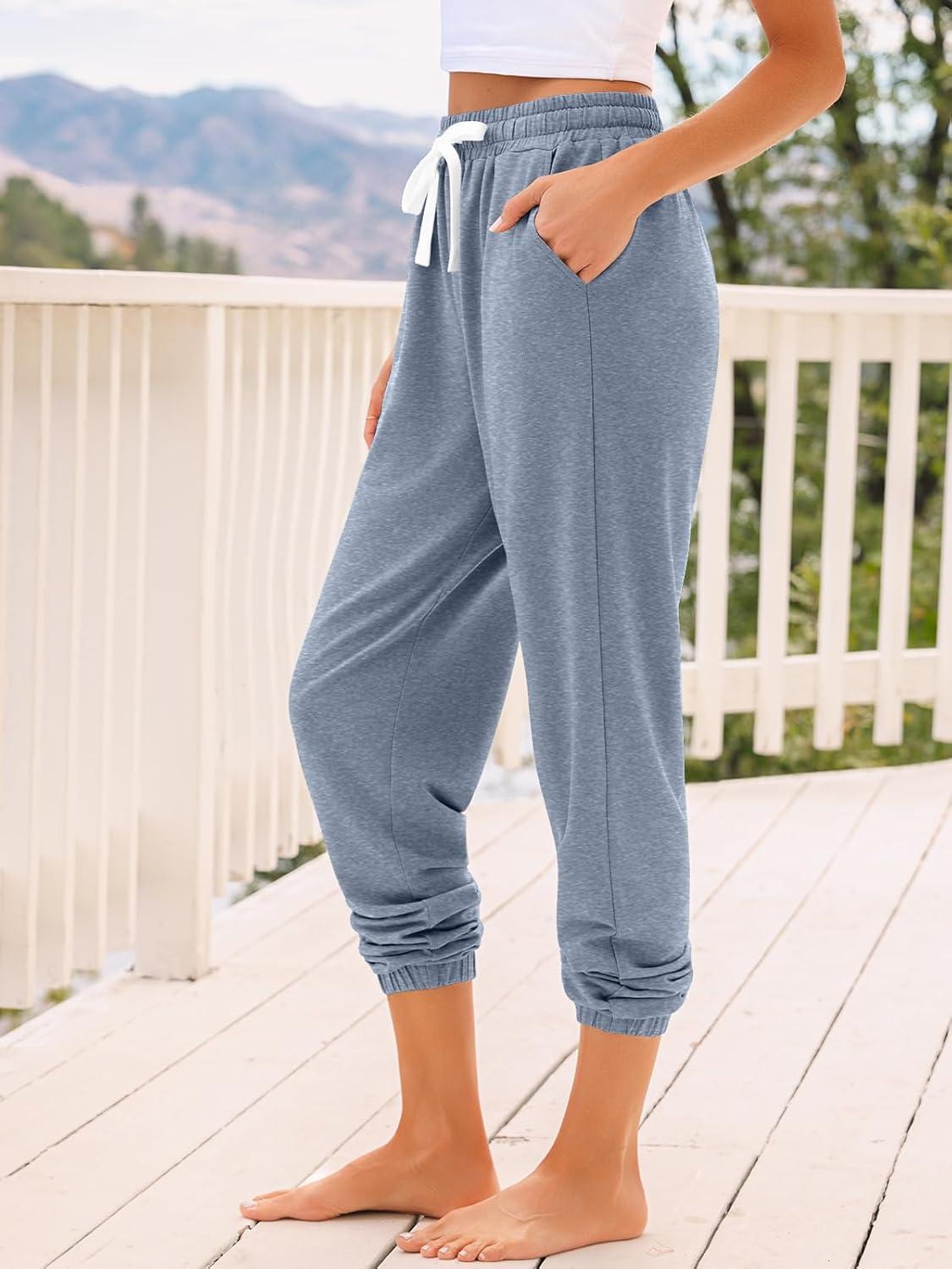 imageAUTOMET Sweatpants Women with Pockets Lounge Pajama Travel Pants Work Joggers Fall Clothes Winter Teachers Outfits 2025Greyblue
