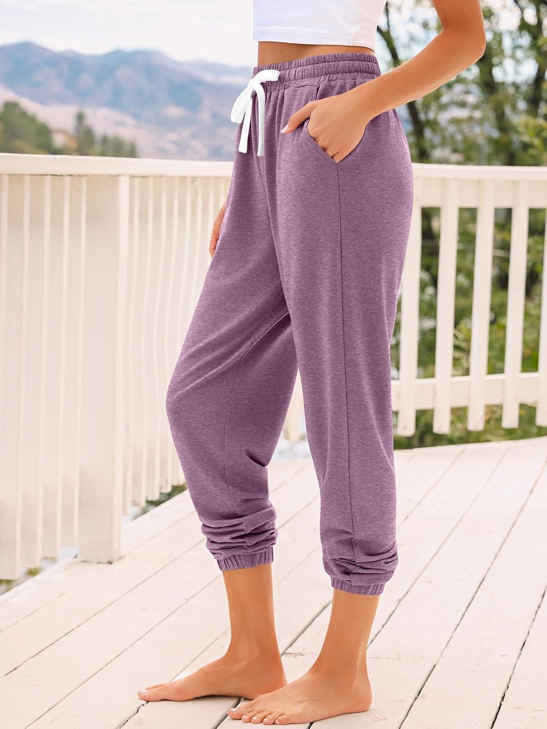 imageAUTOMET Sweatpants Women with Pockets Lounge Pajama Travel Pants Work Joggers Fall Clothes Winter Teachers Outfits 2025Lightpurple