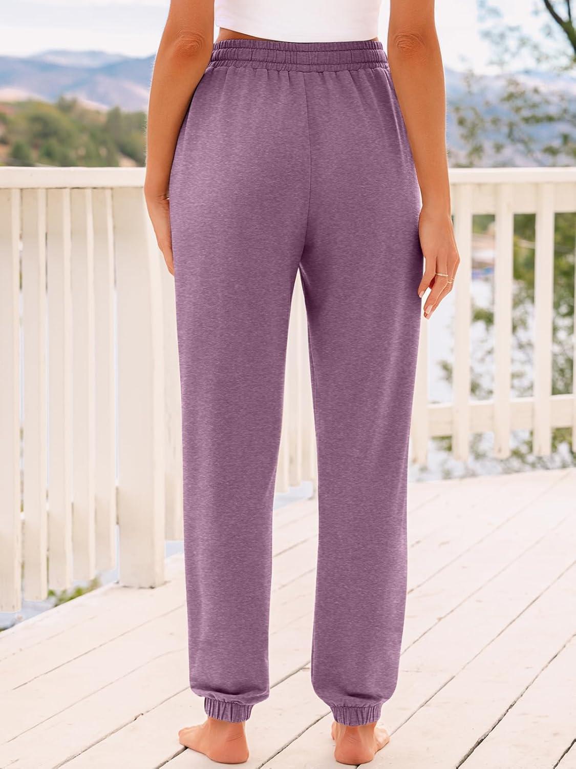 imageAUTOMET Sweatpants Women with Pockets Lounge Pajama Travel Pants Work Joggers Fall Clothes Winter Teachers Outfits 2025Lightpurple