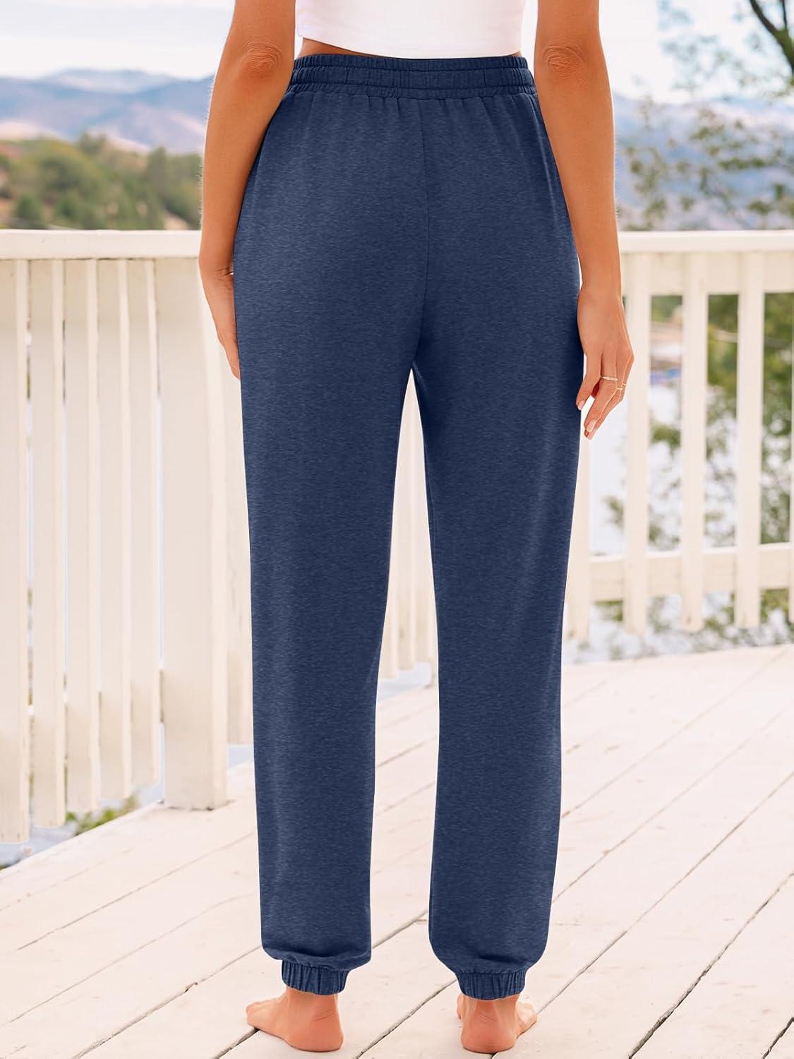 imageAUTOMET Sweatpants Women with Pockets Lounge Pajama Travel Pants Work Joggers Fall Clothes Winter Teachers Outfits 2025Navy Blue