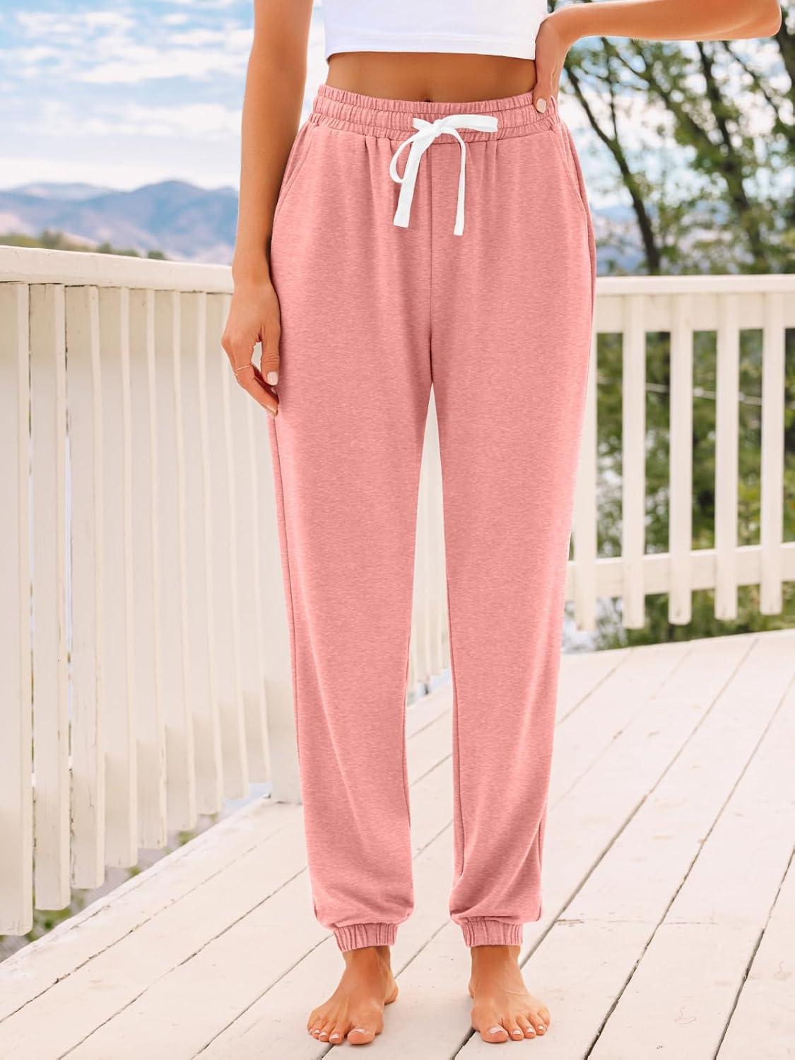 imageAUTOMET Sweatpants Women with Pockets Lounge Pajama Travel Pants Work Joggers Fall Clothes Winter Teachers Outfits 2025Pink