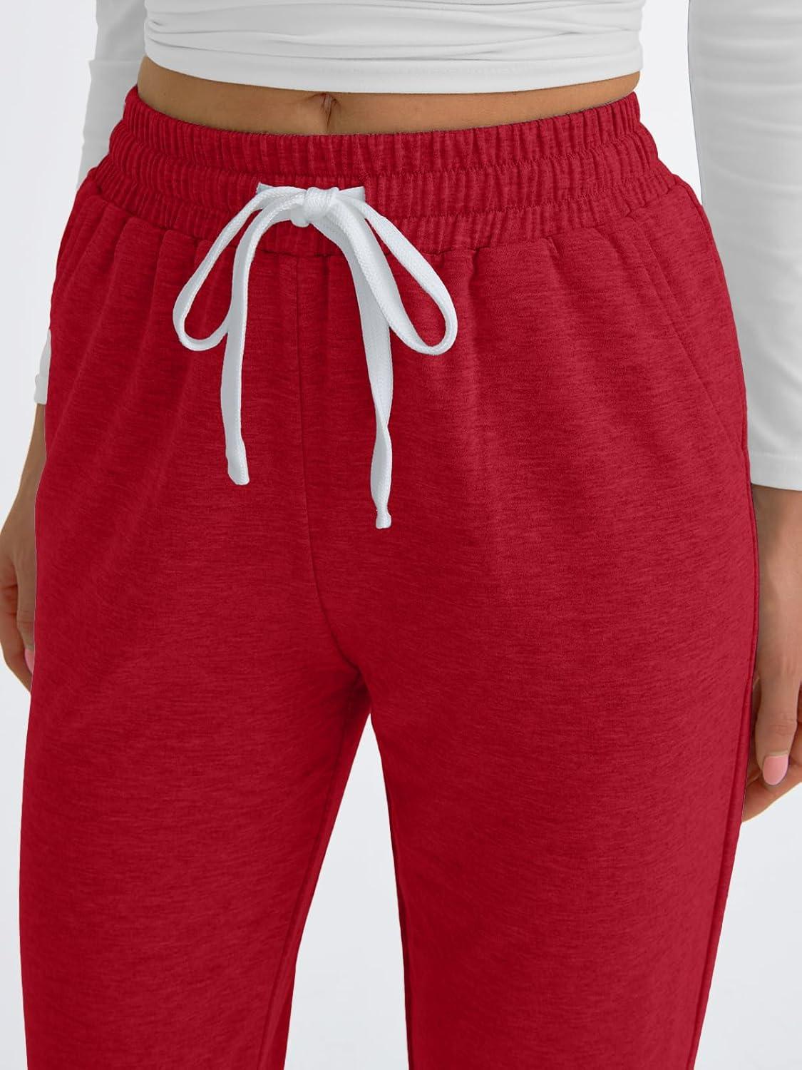 imageAUTOMET Sweatpants Women with Pockets Lounge Pajama Travel Pants Work Joggers Fall Clothes Winter Teachers Outfits 2025Red