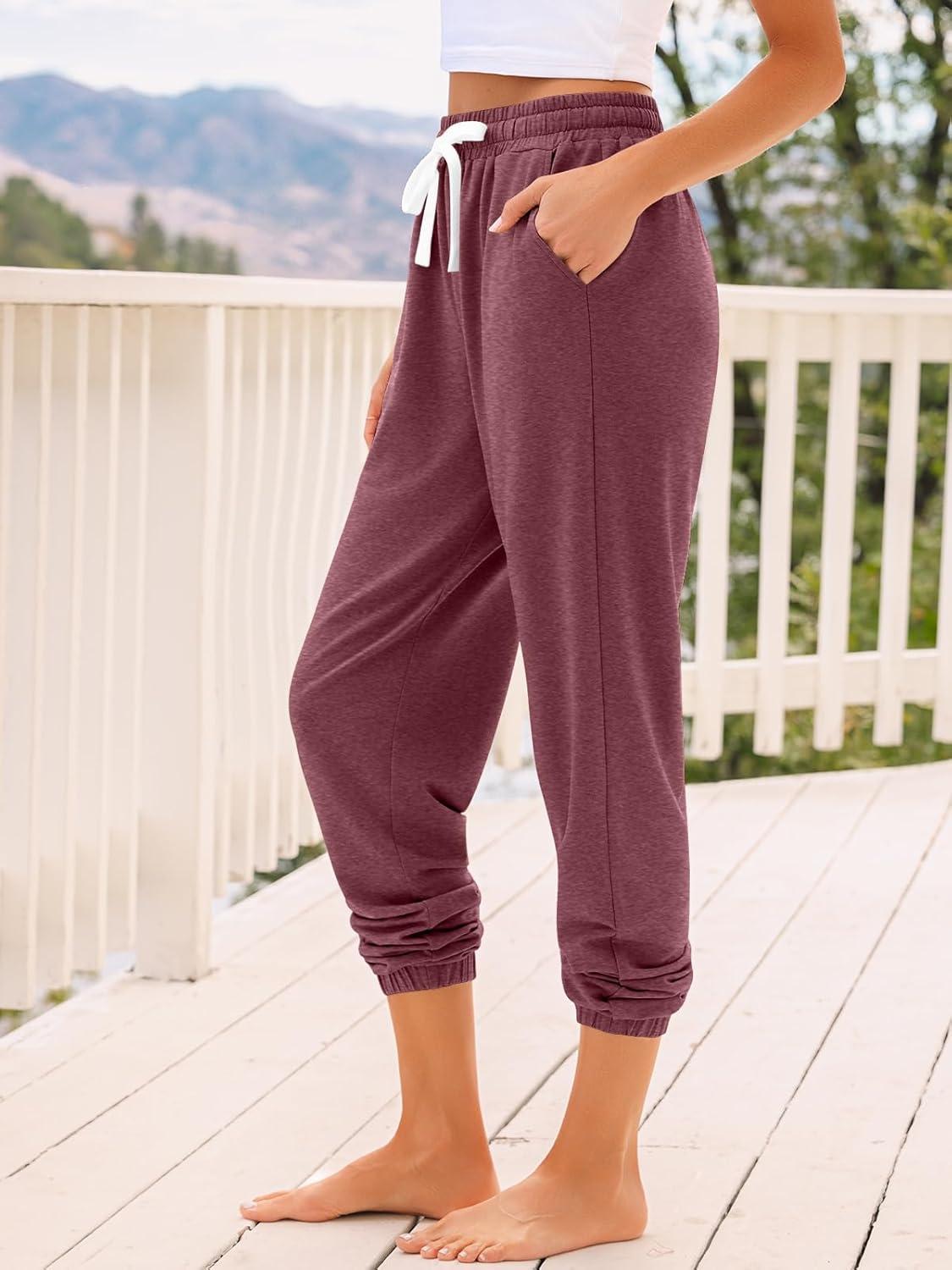 imageAUTOMET Sweatpants Women with Pockets Lounge Pajama Travel Pants Work Joggers Fall Clothes Winter Teachers Outfits 2025Wine Red