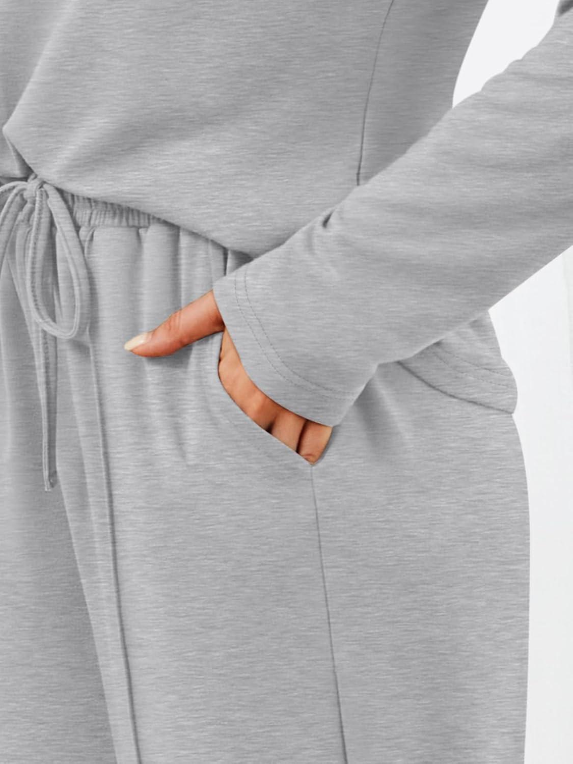 imageAUTOMET Sweatsuits Women 2 Piece Outfit Fashion Travel Lounge Sets With Wide Leg Pants Airport Track Suits Fall Clothes 2025Grey