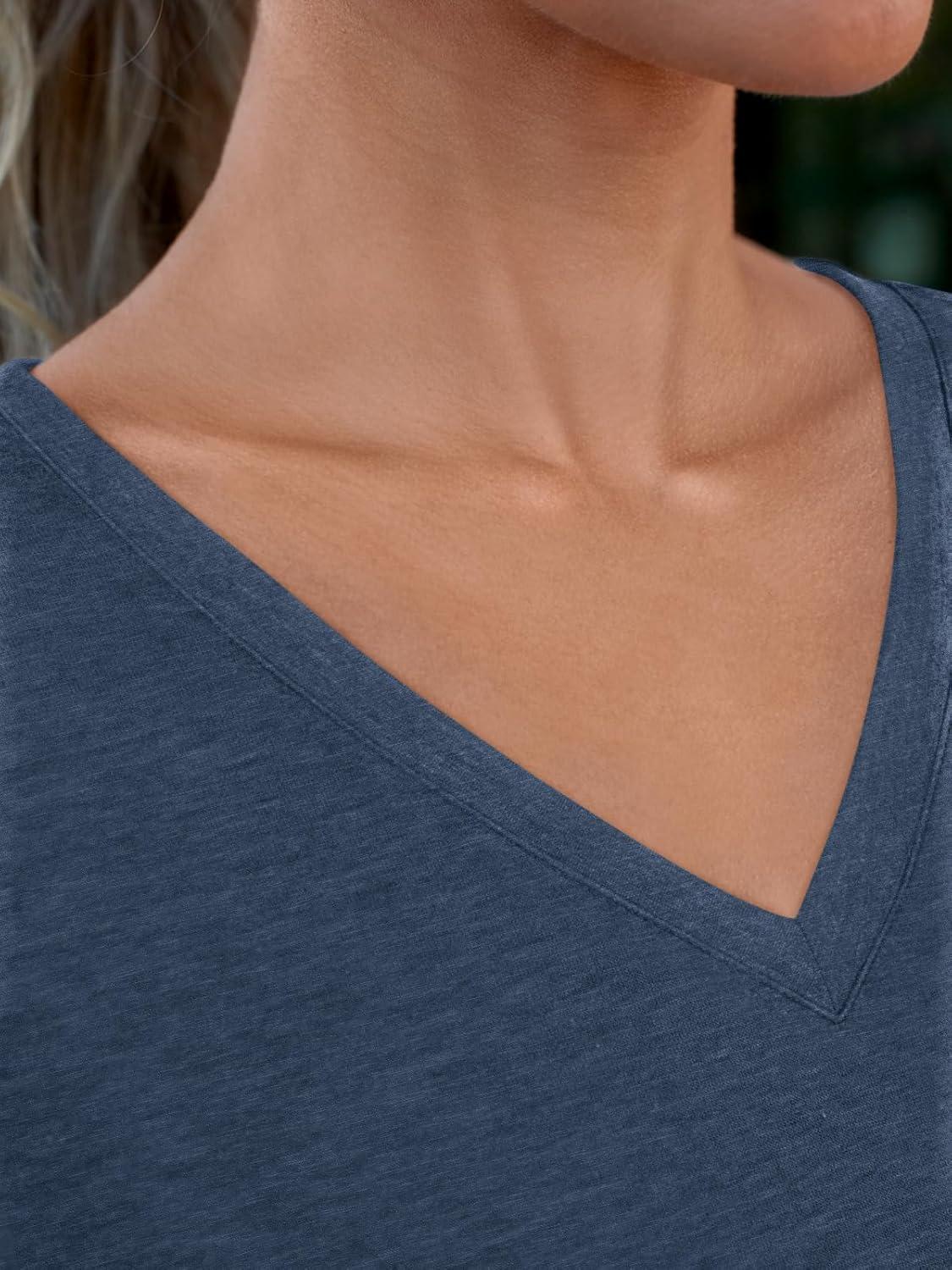 imageAUTOMET TShirts Short Sleeve V Neck Tees Tops for Women Fashion Trendy Lightweight Soft Casual Summer Outfits Clothes 2025Navy