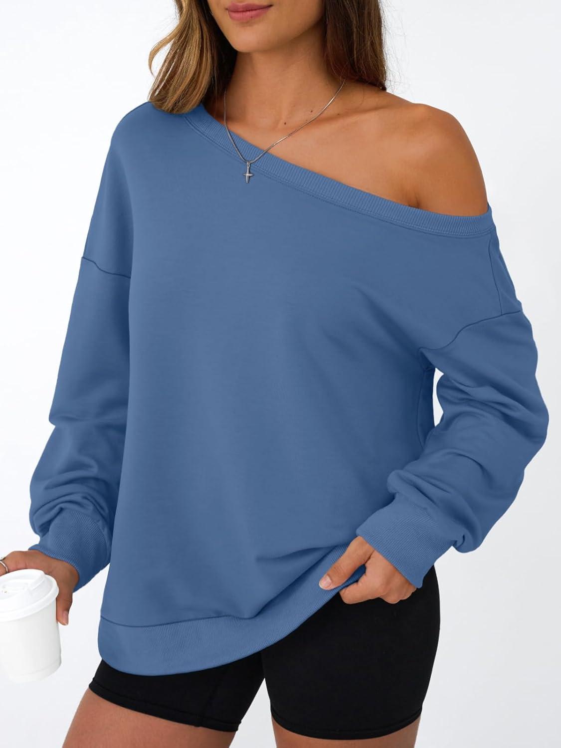 imageAUTOMET Women Off the Shoulder Sweatshirt Oversized Tops Fall Outfits 2025 Y2k Clothes Fashion Clothing Trendy TopBlue