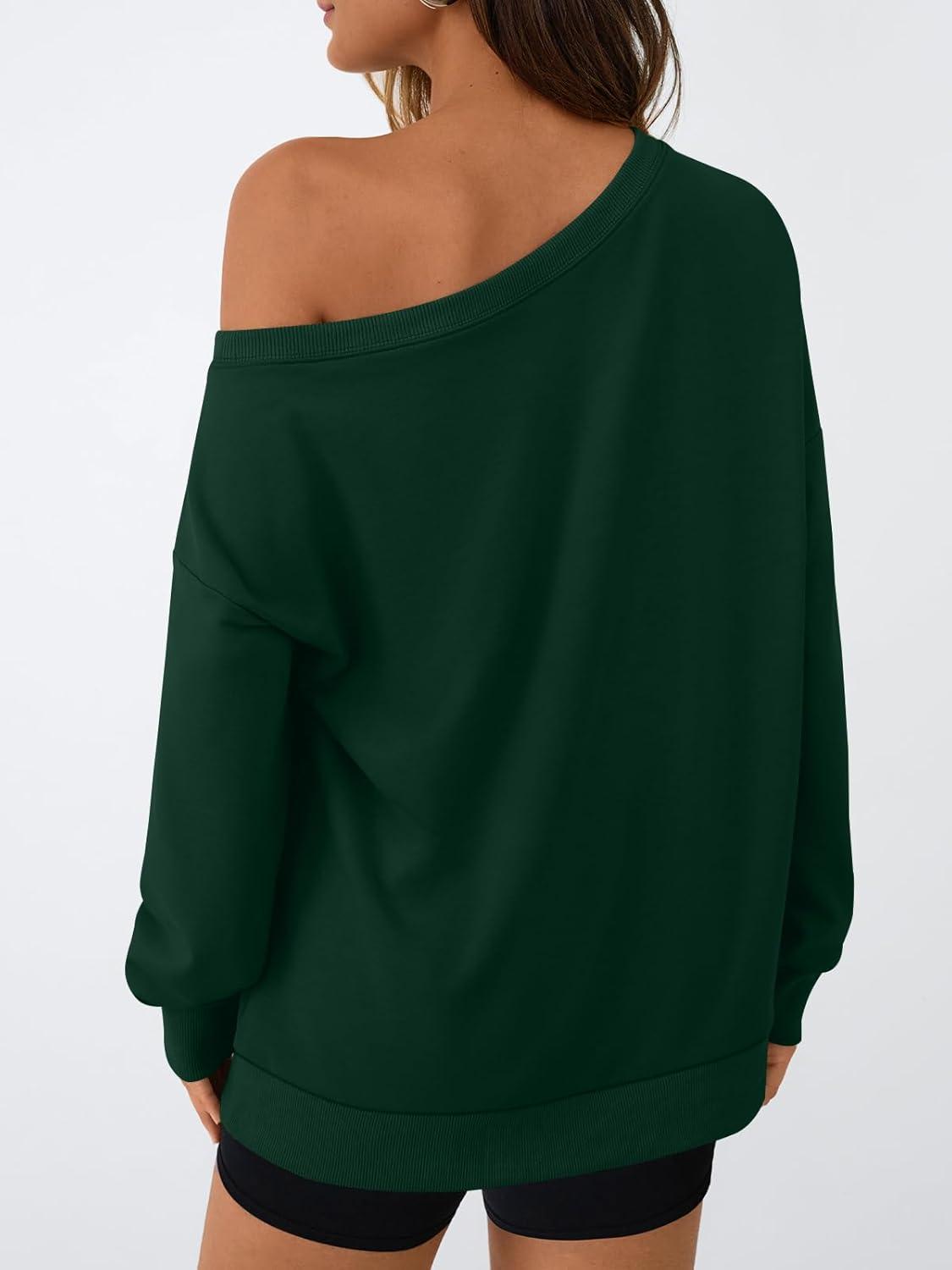 imageAUTOMET Women Off the Shoulder Sweatshirt Oversized Tops Fall Outfits 2025 Y2k Clothes Fashion Clothing Trendy TopGreen