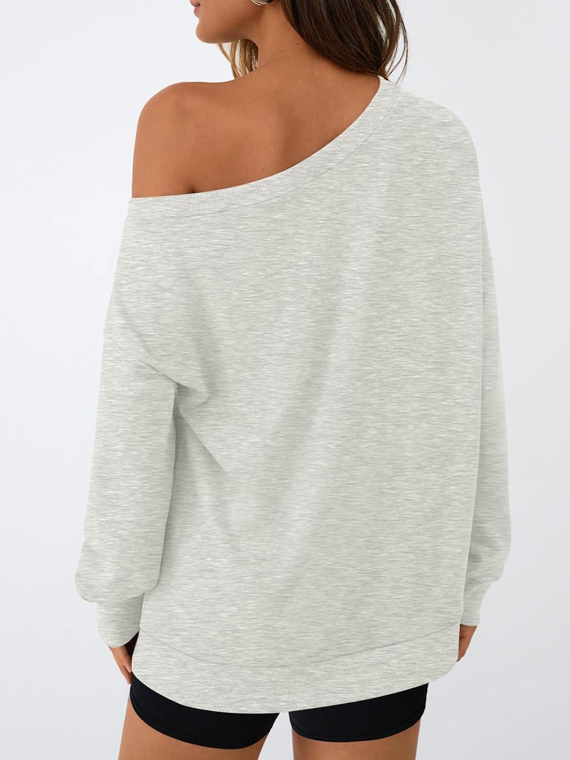 imageAUTOMET Women Off the Shoulder Sweatshirt Oversized Tops Fall Outfits 2025 Y2k Clothes Fashion Clothing Trendy TopGrey