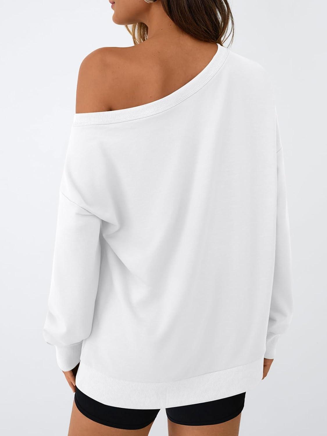 imageAUTOMET Women Off the Shoulder Sweatshirt Oversized Tops Fall Outfits 2025 Y2k Clothes Fashion Clothing Trendy TopWhite