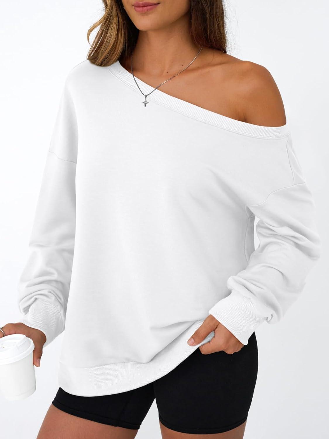imageAUTOMET Women Off the Shoulder Sweatshirt Oversized Tops Fall Outfits 2025 Y2k Clothes Fashion Clothing Trendy TopWhite