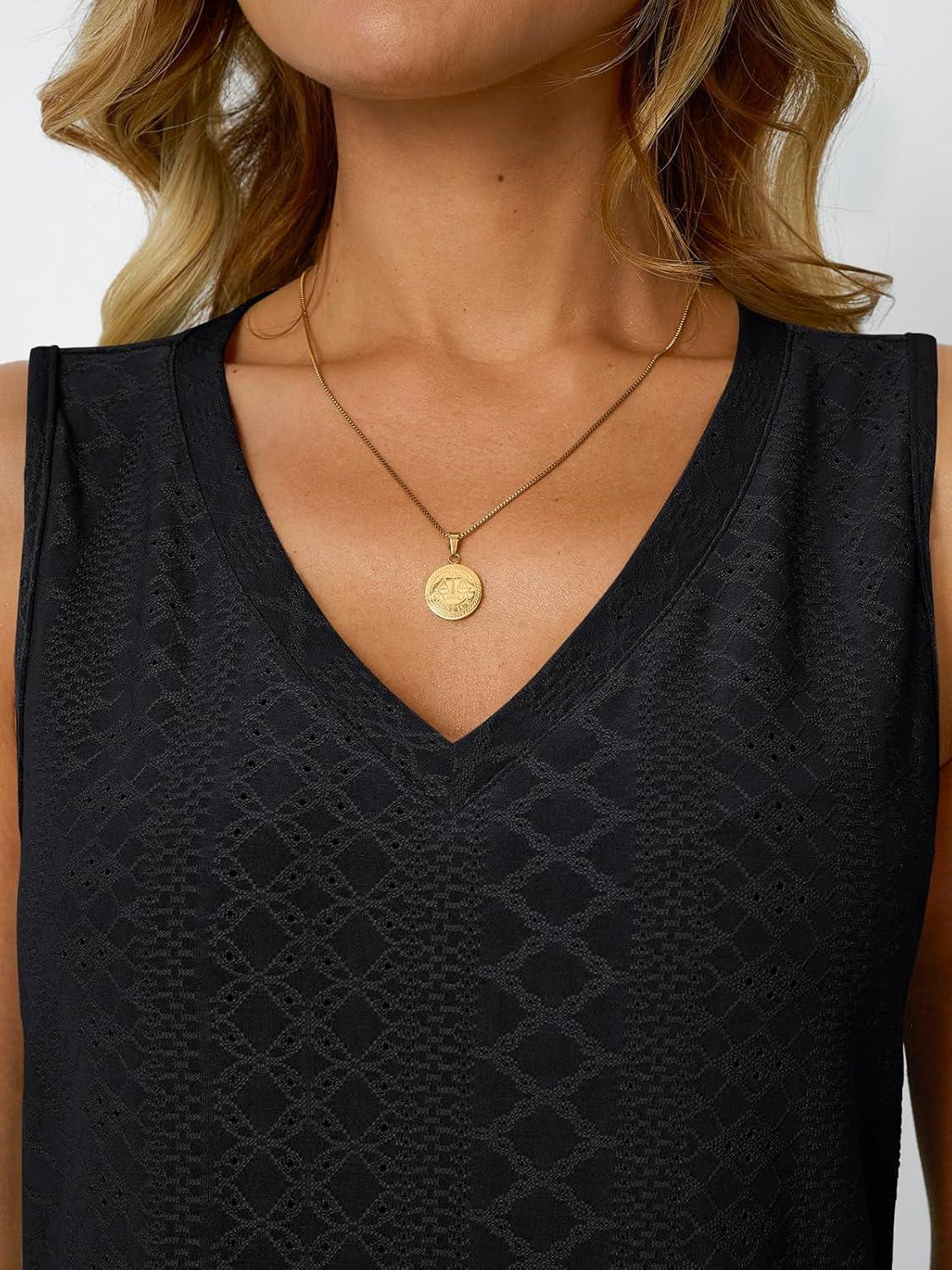 imageAUTOMET Women Summer Tank Top Eyelet Embroidery 2025 Vacation Sleeveless V Neck Loose Fit Shirt Spring Fashion Casual ClothesBlack