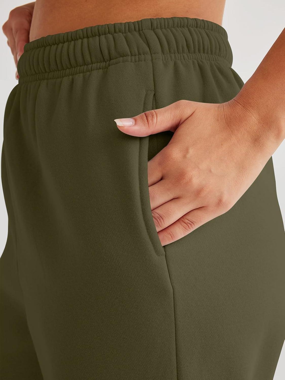 imageAUTOMET Womens Cargo Sweatpants Oversized Fleece Joggers Fall Fashion Outfits Y2k Clothes 2025 with PocketsArmygreen