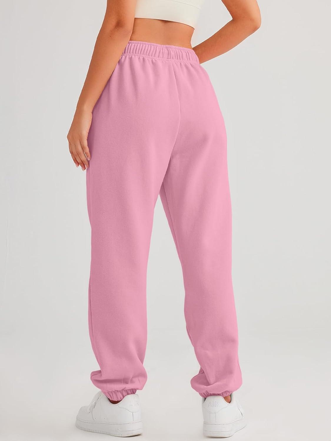 imageAUTOMET Womens Casual Baggy Fleece SweatpantsPink