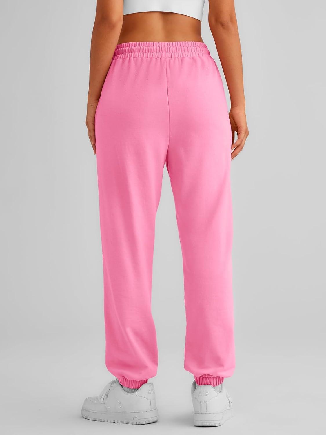 imageAUTOMET Womens Cinch Bottom Sweatpants Athletic Joggers Lounge Pants with PocketsLight Pink