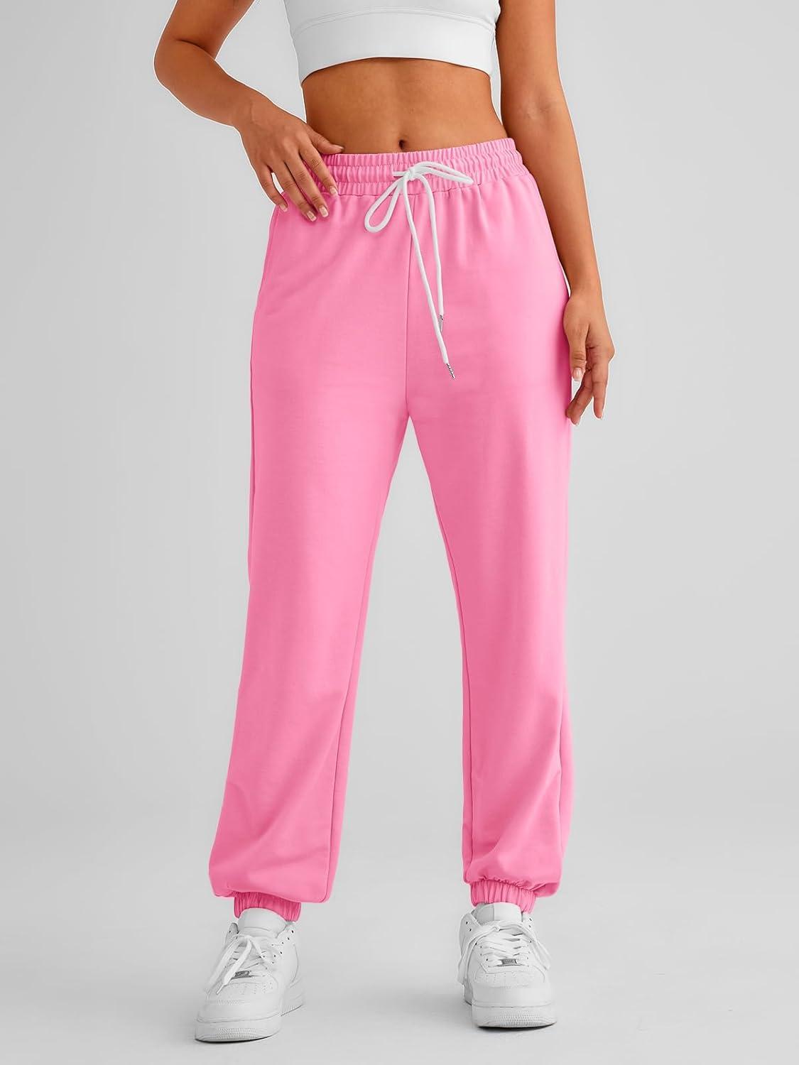 imageAUTOMET Womens Cinch Bottom Sweatpants Athletic Joggers Lounge Pants with PocketsLight Pink