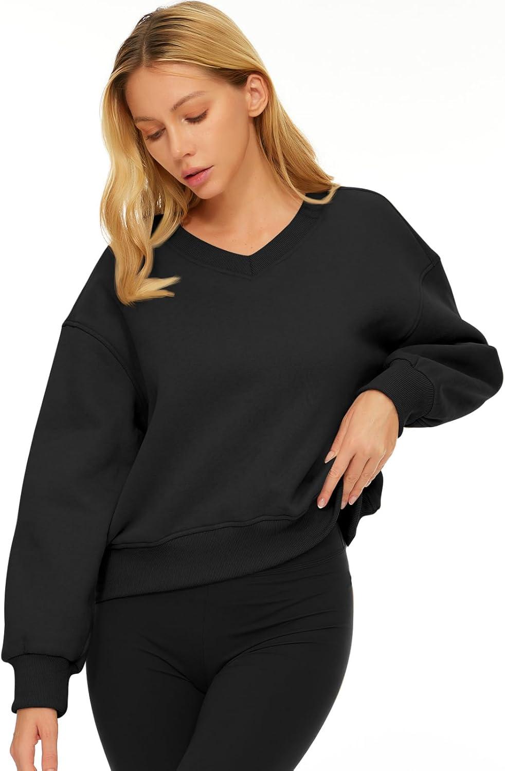 imageAUTOMET Womens Cropped Cute Sweatshirts Pullover Fleece Crop Sweaters Fall Fashion Outfits Clothes 2025Black