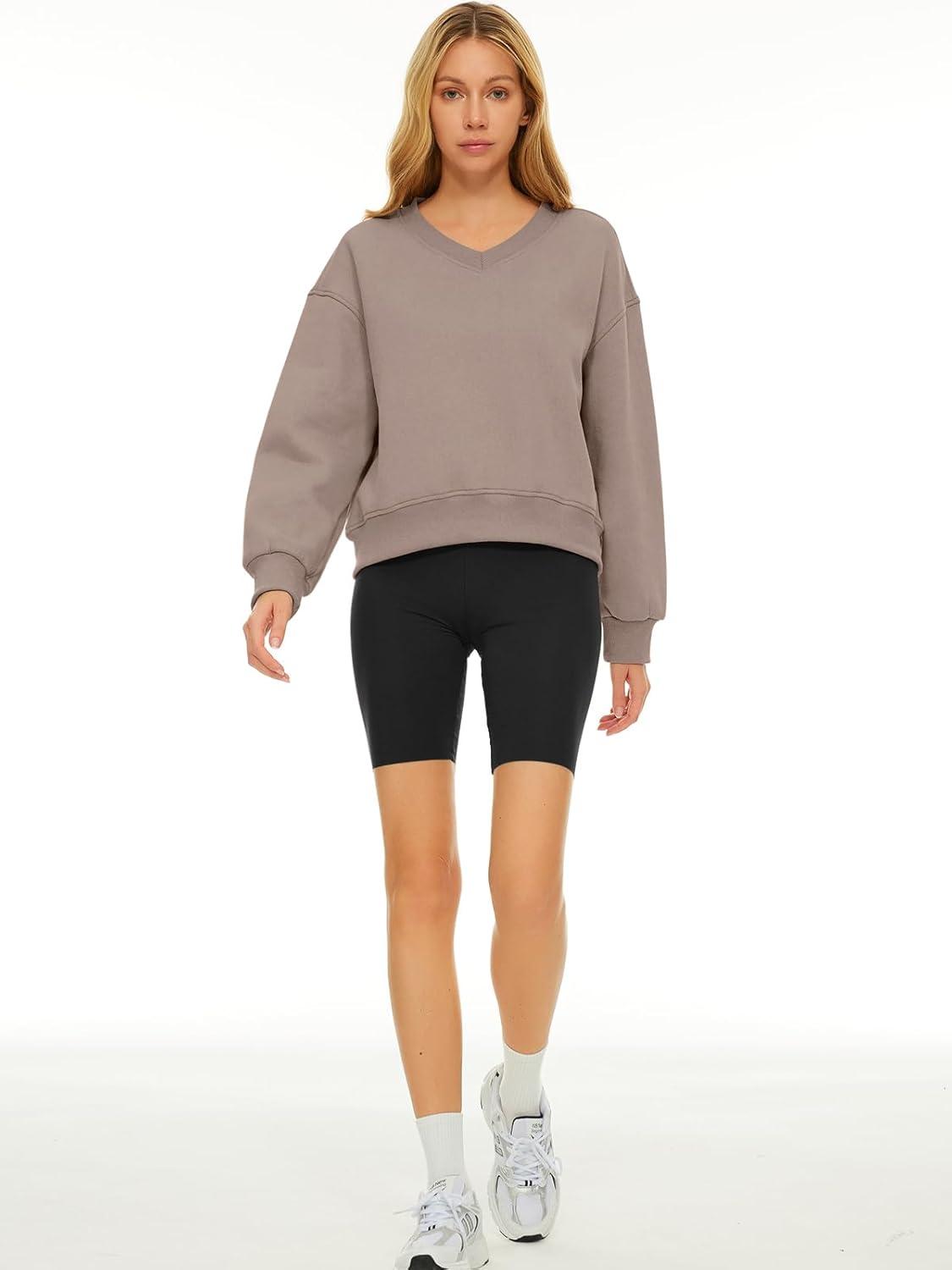 imageAUTOMET Womens Cropped Cute Sweatshirts Pullover Fleece Crop Sweaters Fall Fashion Outfits Clothes 2025Coffee Grey