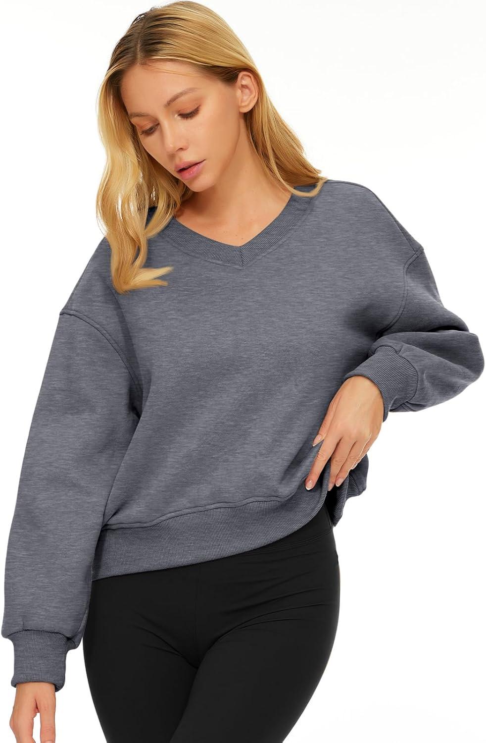 imageAUTOMET Womens Cropped Cute Sweatshirts Pullover Fleece Crop Sweaters Fall Fashion Outfits Clothes 2025Deep Grey