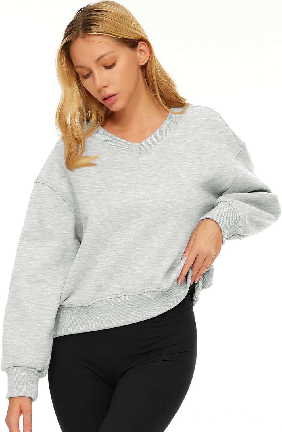 imageAUTOMET Womens Cropped Cute Sweatshirts Pullover Fleece Crop Sweaters Fall Fashion Outfits Clothes 2025Grey