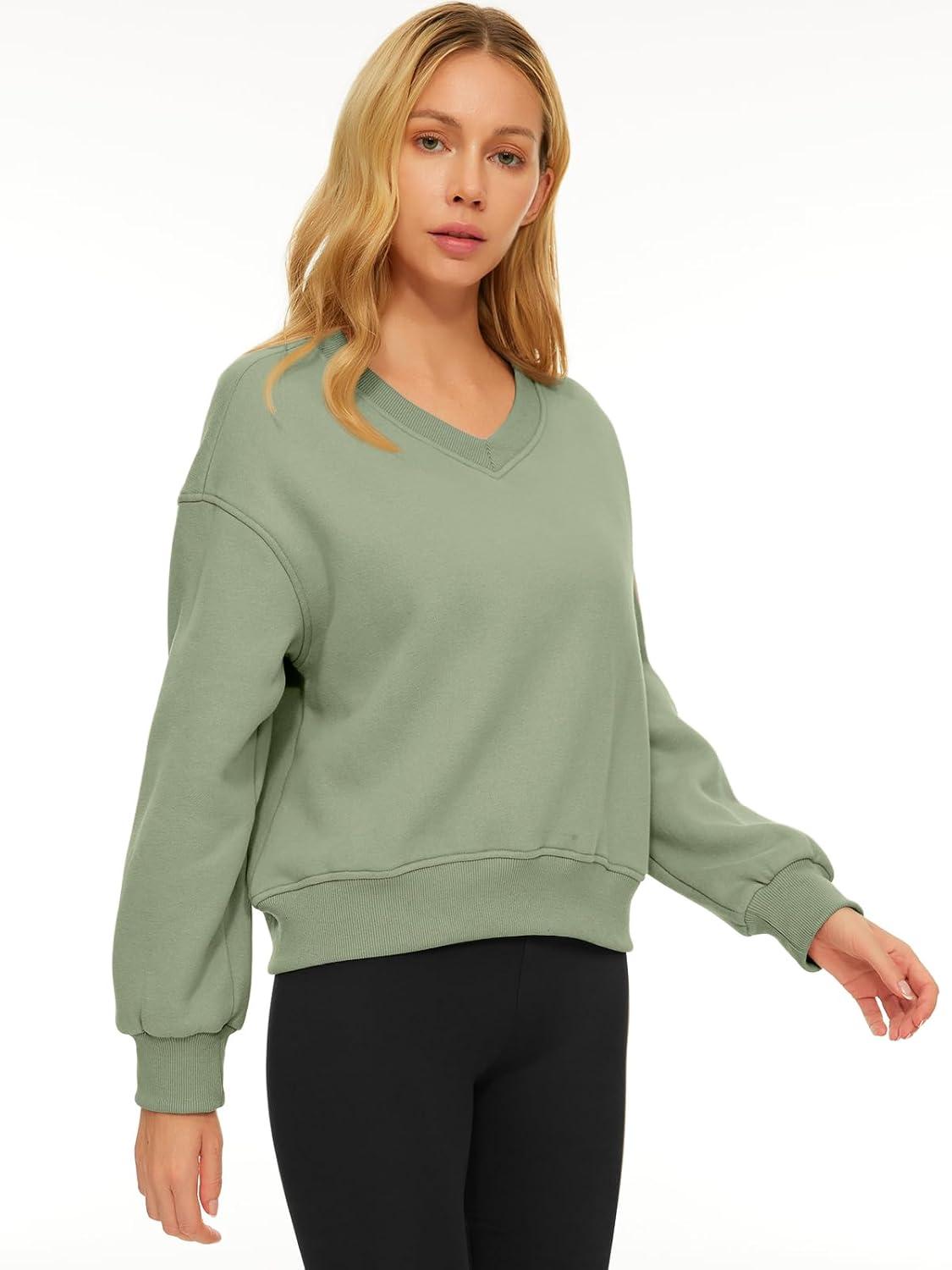 imageAUTOMET Womens Cropped Cute Sweatshirts Pullover Fleece Crop Sweaters Fall Fashion Outfits Clothes 2025Light Green