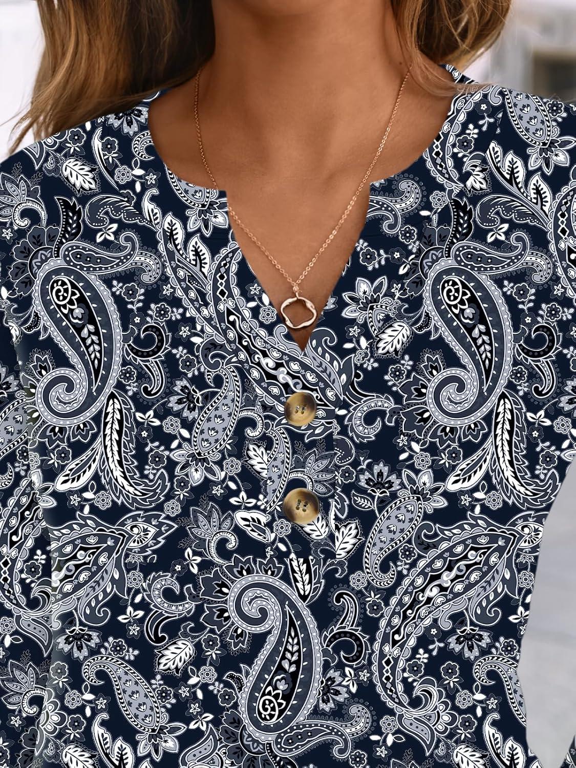 imageAUTOMET Womens Long Sleeve Shirts 2025 Fall Fashion Dressy Casual Tops Trendy Henley Blouses Cute Work Outfits ClothesBoho Black