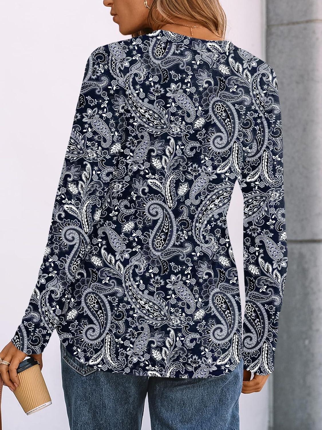 imageAUTOMET Womens Long Sleeve Shirts 2025 Fall Fashion Dressy Casual Tops Trendy Henley Blouses Cute Work Outfits ClothesBoho Black