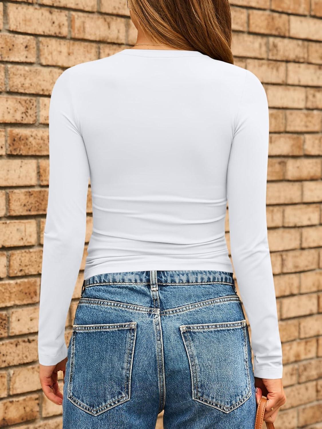 imageAUTOMET Womens Long Sleeve Shirts Basic Compression Going Out Crop Tops Fall Fashion Y2K Clothes 2025White