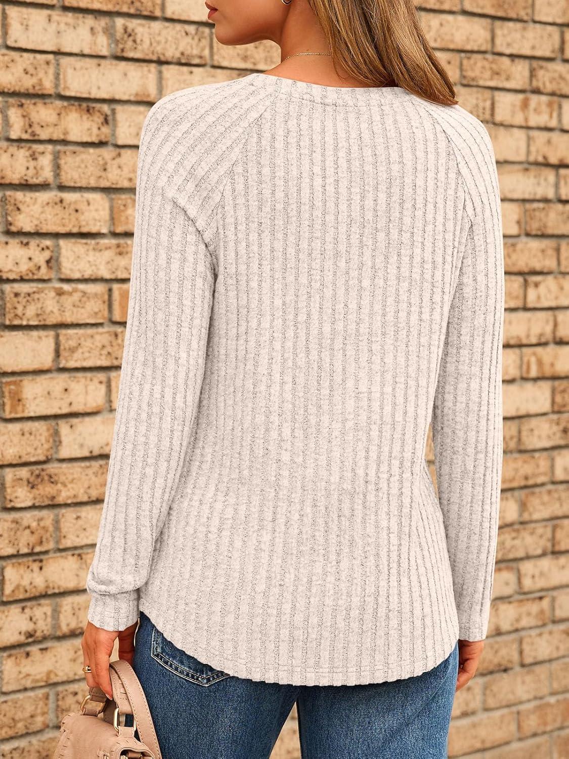 imageAUTOMET Womens Long Sleeve Shirts Fall Fashion Tops 2025 Blouses Dressy Sweaters Tunic Winter Clothes Casual OutfitsApricot