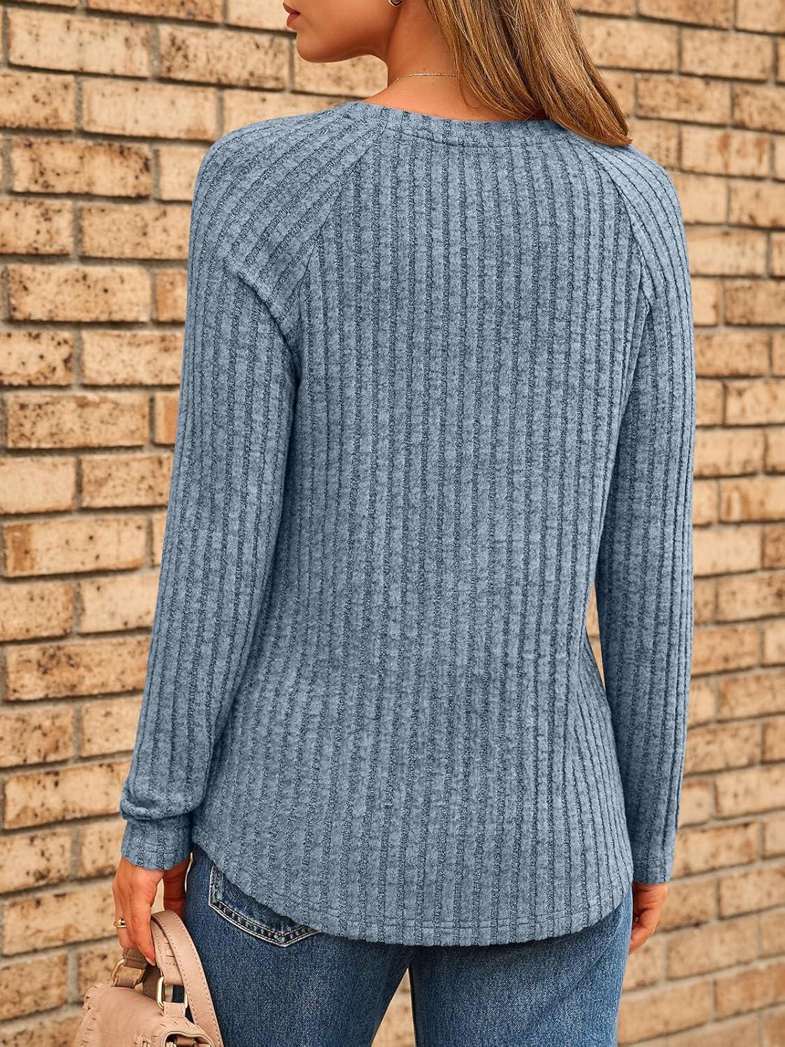 imageAUTOMET Womens Long Sleeve Shirts Fall Fashion Tops 2025 Blouses Dressy Sweaters Tunic Winter Clothes Casual OutfitsBlue