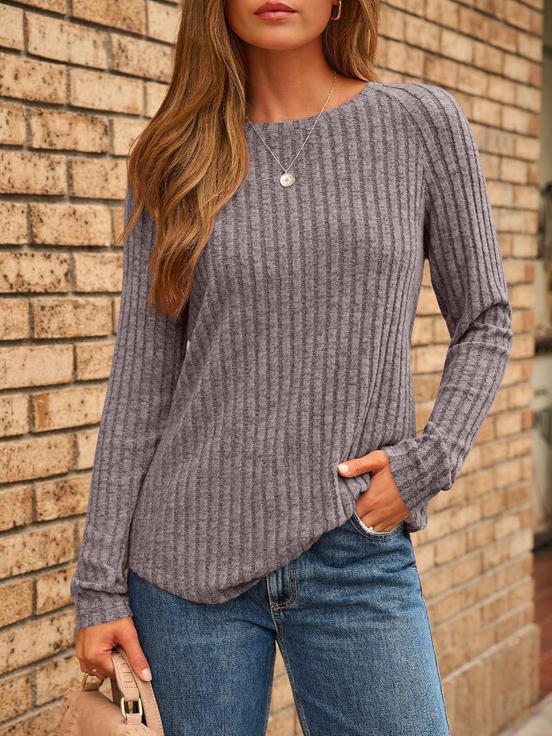 imageAUTOMET Womens Long Sleeve Shirts Fall Fashion Tops 2025 Blouses Dressy Sweaters Tunic Winter Clothes Casual OutfitsCoffee