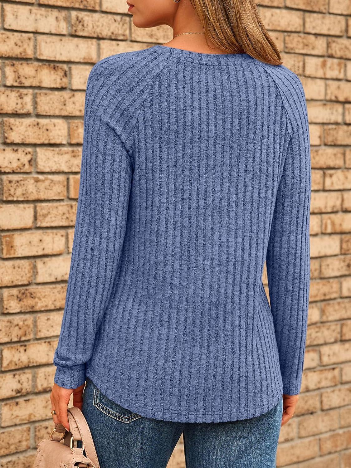 imageAUTOMET Womens Long Sleeve Shirts Fall Fashion Tops 2025 Blouses Dressy Sweaters Tunic Winter Clothes Casual OutfitsDarkblue