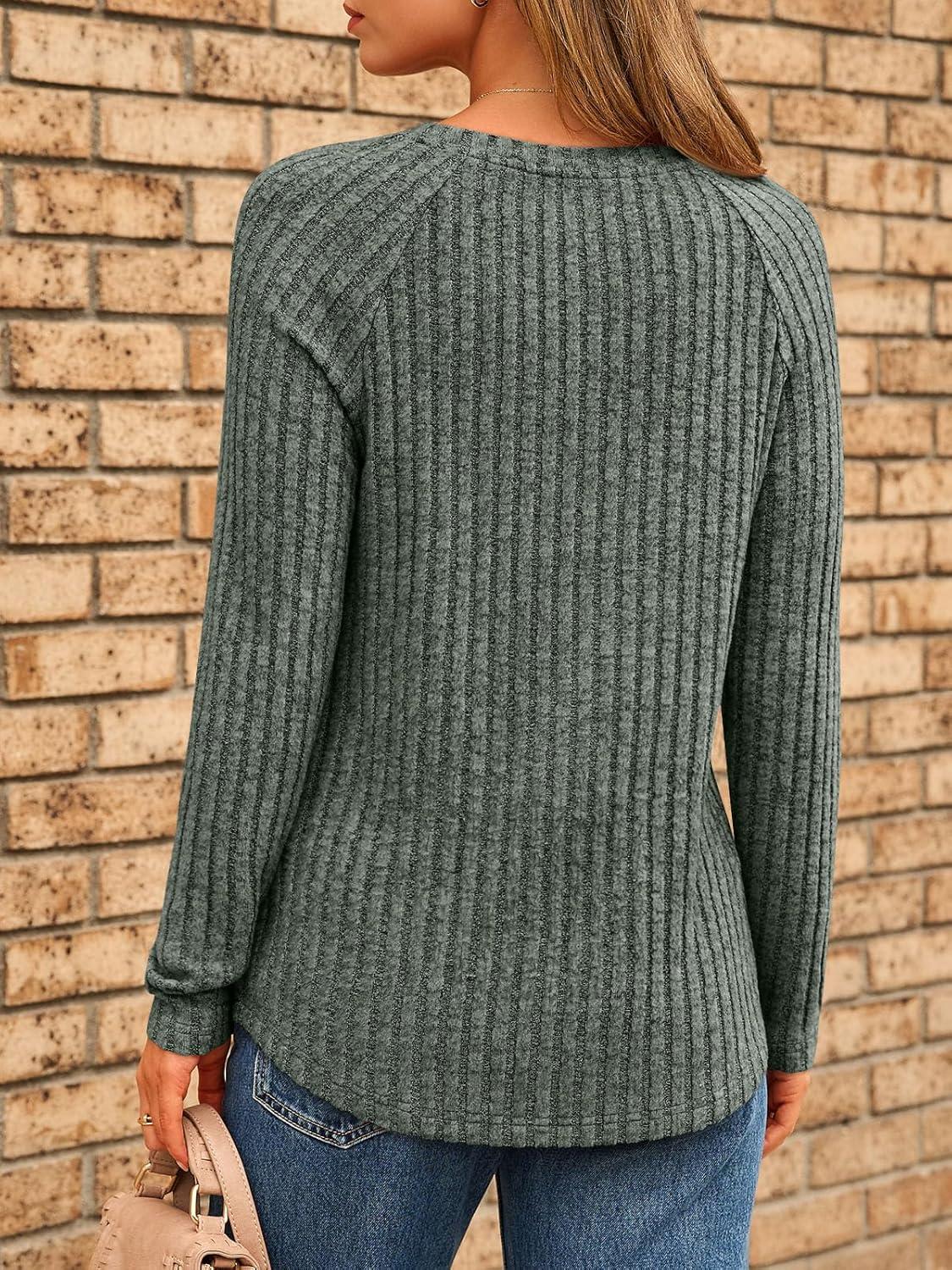 imageAUTOMET Womens Long Sleeve Shirts Fall Fashion Tops 2025 Blouses Dressy Sweaters Tunic Winter Clothes Casual OutfitsGreen