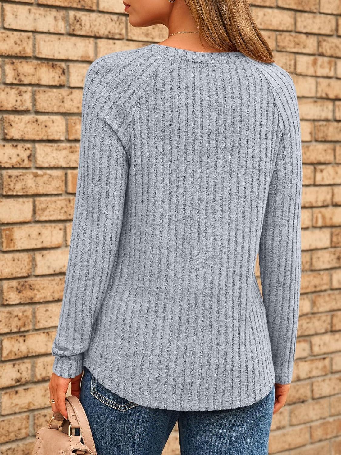 imageAUTOMET Womens Long Sleeve Shirts Fall Fashion Tops 2025 Blouses Dressy Sweaters Tunic Winter Clothes Casual OutfitsGrey