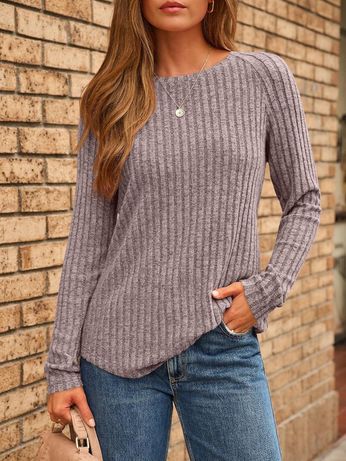 imageAUTOMET Womens Long Sleeve Shirts Fall Fashion Tops 2025 Blouses Dressy Sweaters Tunic Winter Clothes Casual OutfitsKhaki