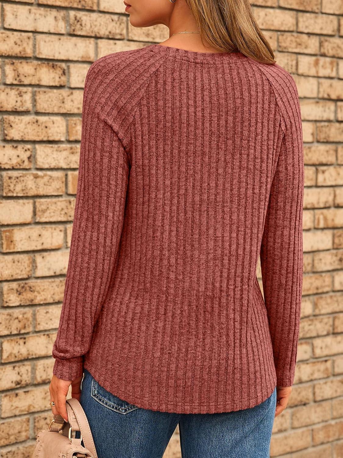 imageAUTOMET Womens Long Sleeve Shirts Fall Fashion Tops 2025 Blouses Dressy Sweaters Tunic Winter Clothes Casual OutfitsMaple